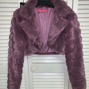 Cute fun unique purple fur jacket